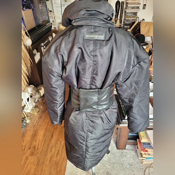 Maniere De Voir Black Puffer Jacket with Corset Detail - Picture 7 of 11